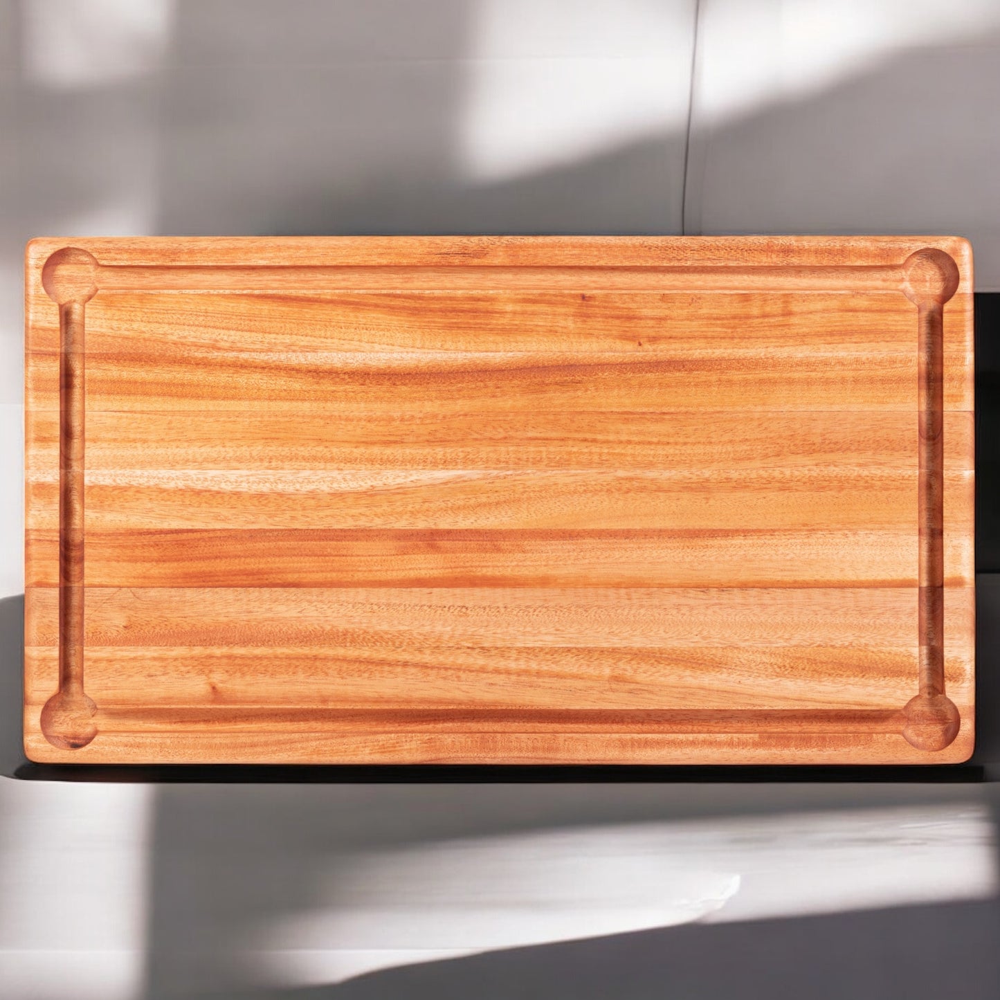 Premium "Snooker Cut"  Board - Rectangular Shape Cutting Boards With Extra Juice Grove - LARGE
