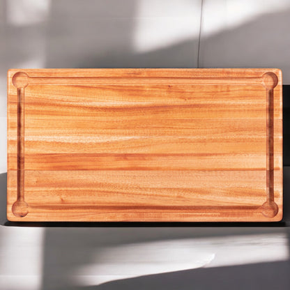 Premium "Snooker Cut"  Board - Rectangular Shape Cutting Boards With Extra Juice Grove - LARGE