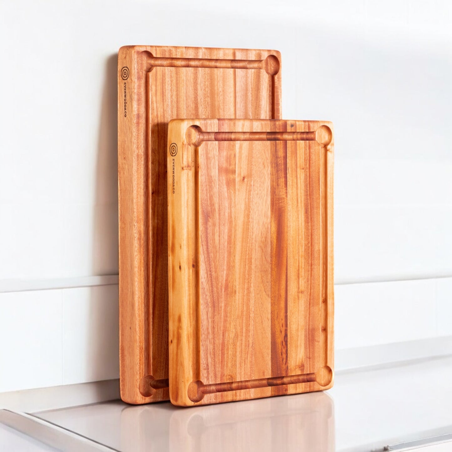 Premium "Snooker Cut"  Board - Rectangular Shape Cutting Boards With Extra Juice Grove - LARGE