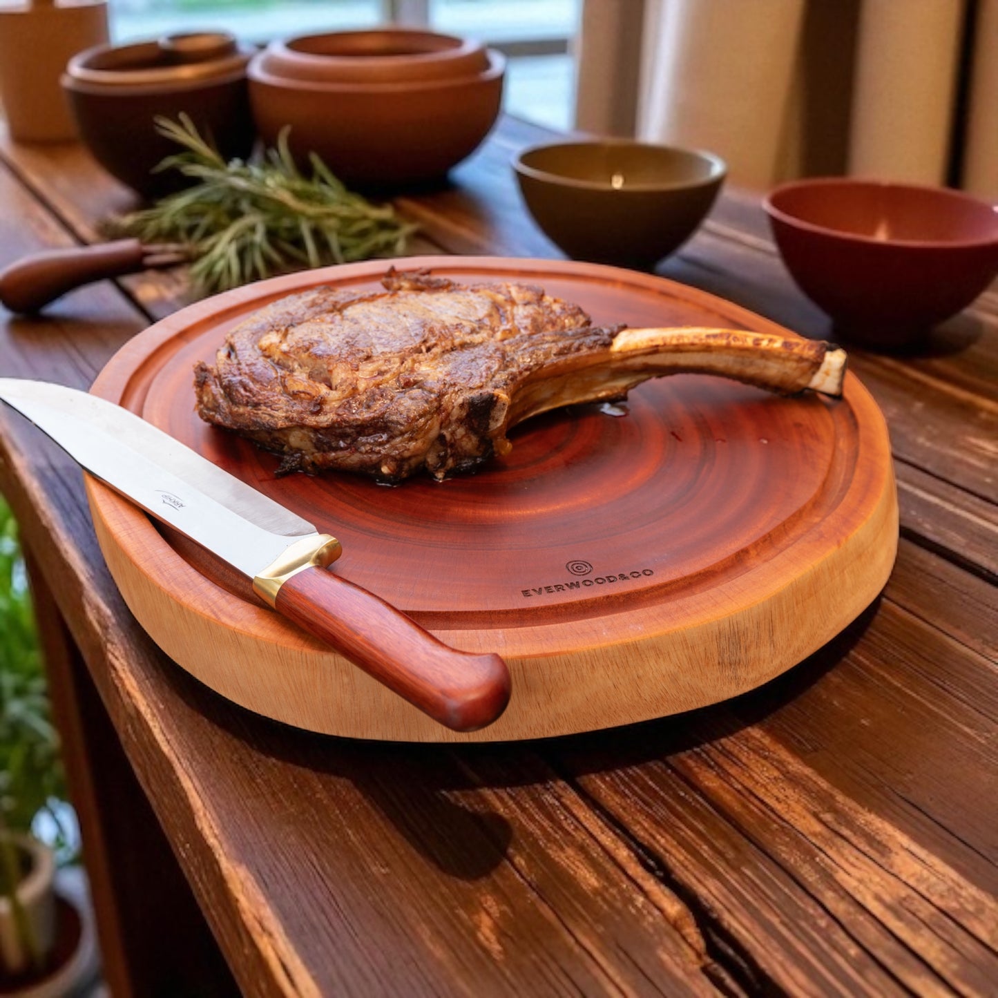 Our Exclusive Signature Premium Round Cutting Board - End Grain - LARGE